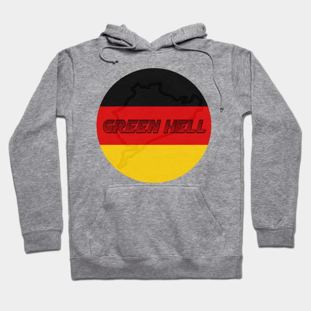 Nurburgring Nordschleife German Race Track - Famous Circuit Green Hell Hoodie by mudfleap